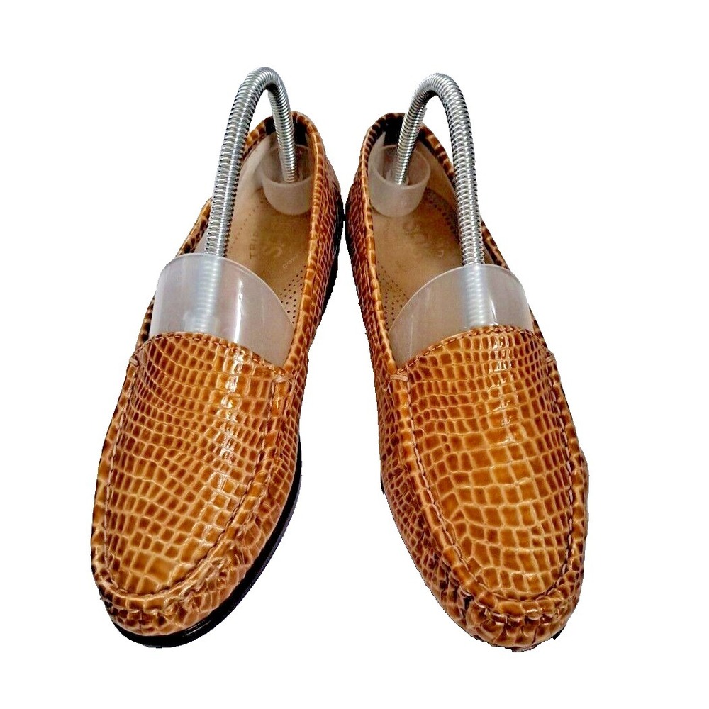 SAS Tripad Women's Size 8 Tan & Brown Shoes Leather Snake Skin Pattern Pre-owned